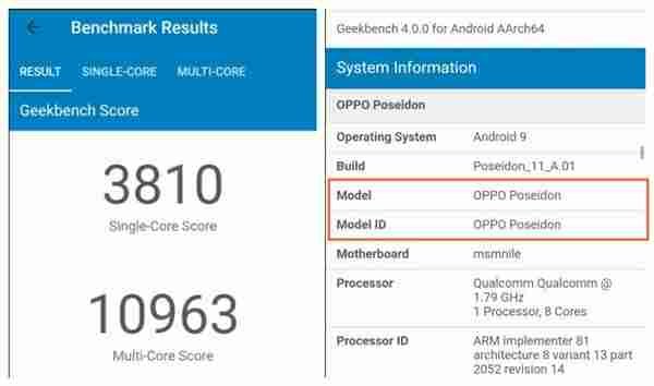 OPPO Snapdragon 855 flagship appeared on GeekBench
