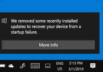 Windows 10 can automatically uninstall the “bad” system update patch