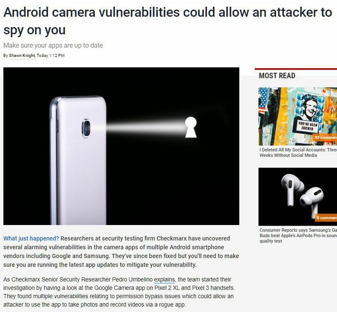 Android camera new vulnerability found? Check for the latest updates